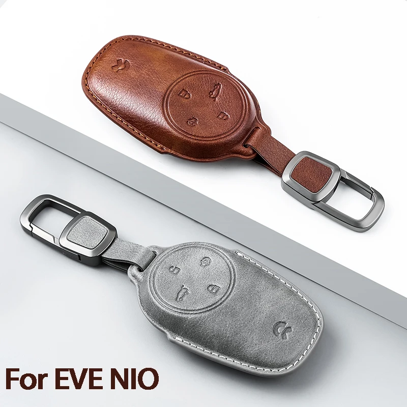 

Leather Car Key Case For EVE NIO Wei Lai ES6 ES7 ES8 ET5 ET7 ET9 EC6 EC7 ET5T EP9 Key Case Cover Protector Shell Holder Keychain