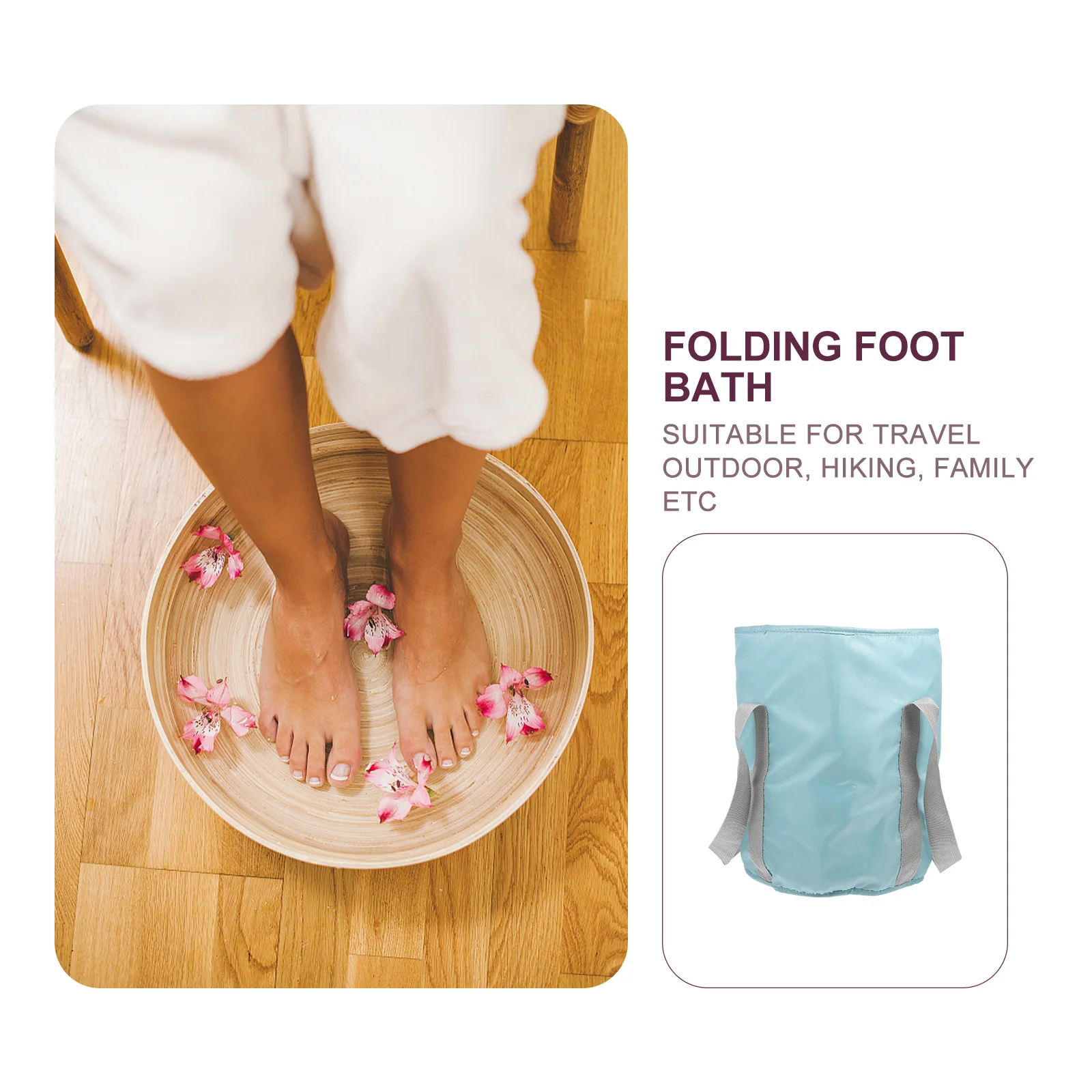 

Folding Foot Bath Bucket Portable Soak Container PVC Aluminum Film Bag Waterproof Anti Leak Camping Storage Travel Foot Washing