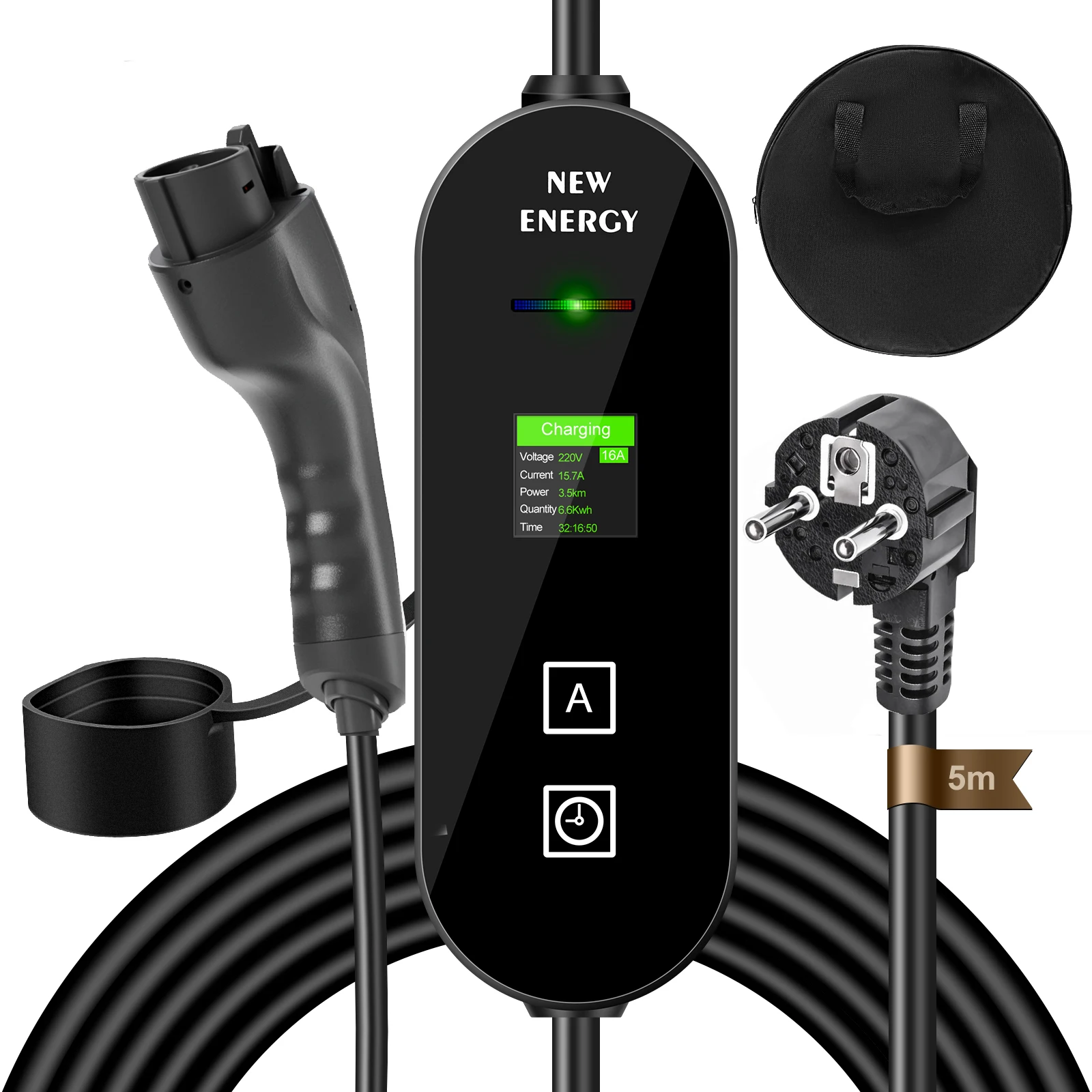 

16A3.5KW High-Speed Electric Vehicle Charger New Multi-Functional Portable Charging Gun With Type1 Gun Head American Standard