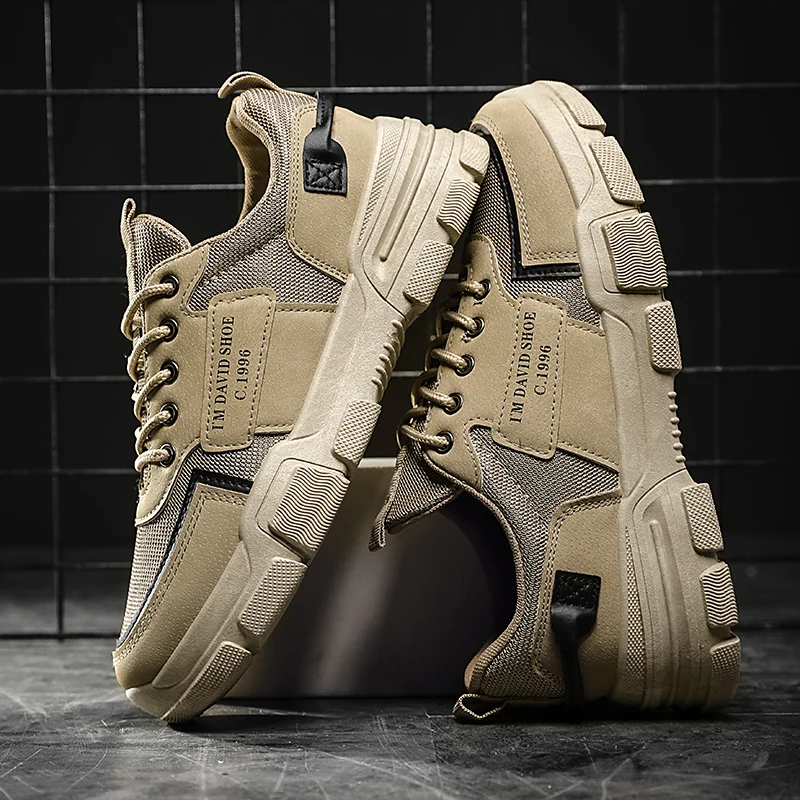 Men's 2026 Thick Bottom Labor Protection New Breathable Slip-On Anti-Slip Wear-Resistant Casual Sports Shoes Work Shoes