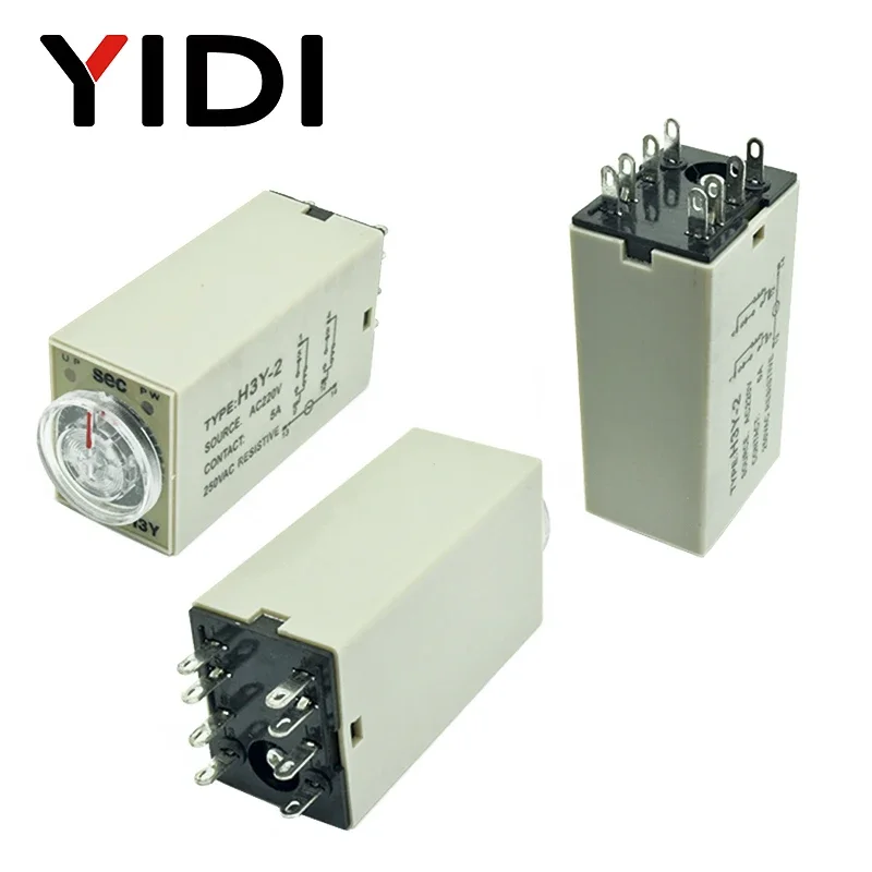 H3Y-2 Time Relay DC12V AC 220V 0-30 Sec 0-30 Minute 0-60s 0-60min Delay Timer 220VAC Timer Relay with Base Socket