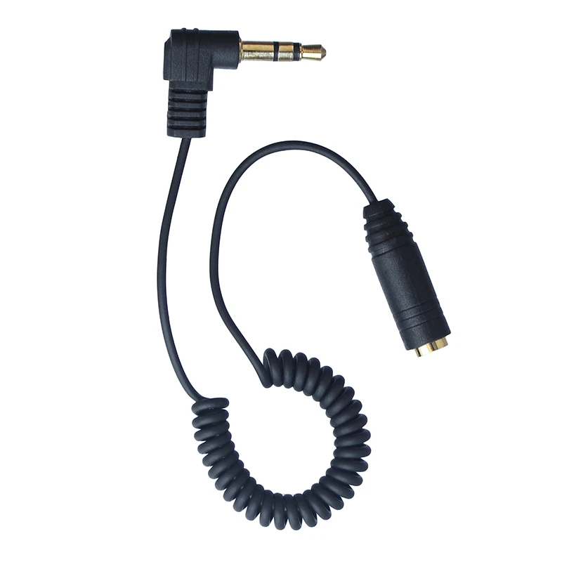 

3.5mm VS 2.5mm 3 Pole Angled Male To Female Audio Adaptor Cable for Camera Shutter