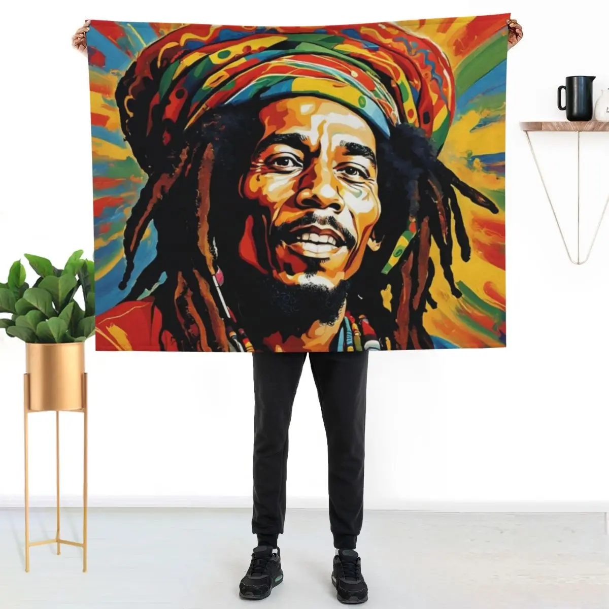 Bob Marley Throw Blanket Ultra Plush Cozy Blanket for Napping Sleeping