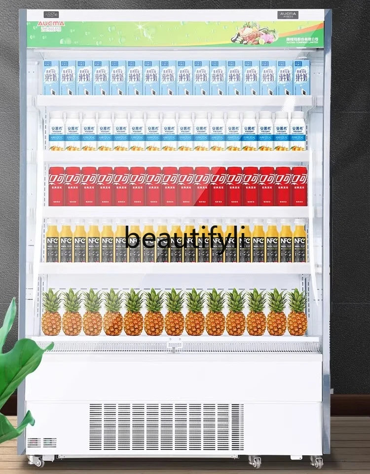 

Commercial Wind Curtain Cabinet Fruit Yogurt Air Cooling Refrigerated Fresh Display Cabinet Large Capacity Display Cabinet