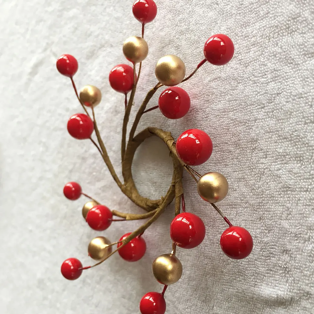 

4pcs Christmas Wreath Decor Artificial Berry Garland 8Cm Inner Diameter For Stand Hanging Party Holiday Window Door Wall