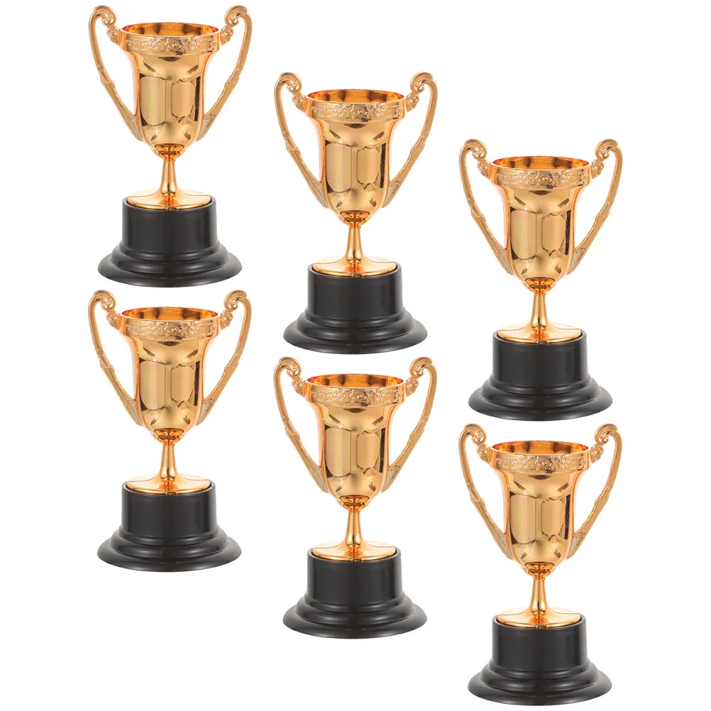 6 Pcs Mini Trophy Toys for Kids Simulated Decor Model Adornments Exquisite Small Plastic Lovely Child Reward Props