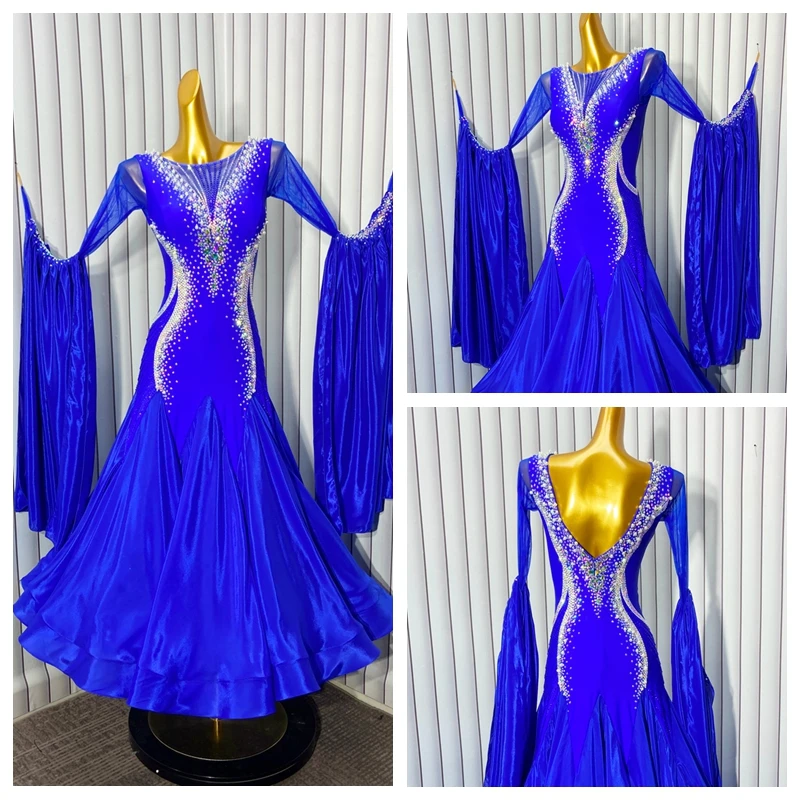 

ballroom dance dress royal blue Standard Dance Dress ballroom dress for Competition modern dance Costume
