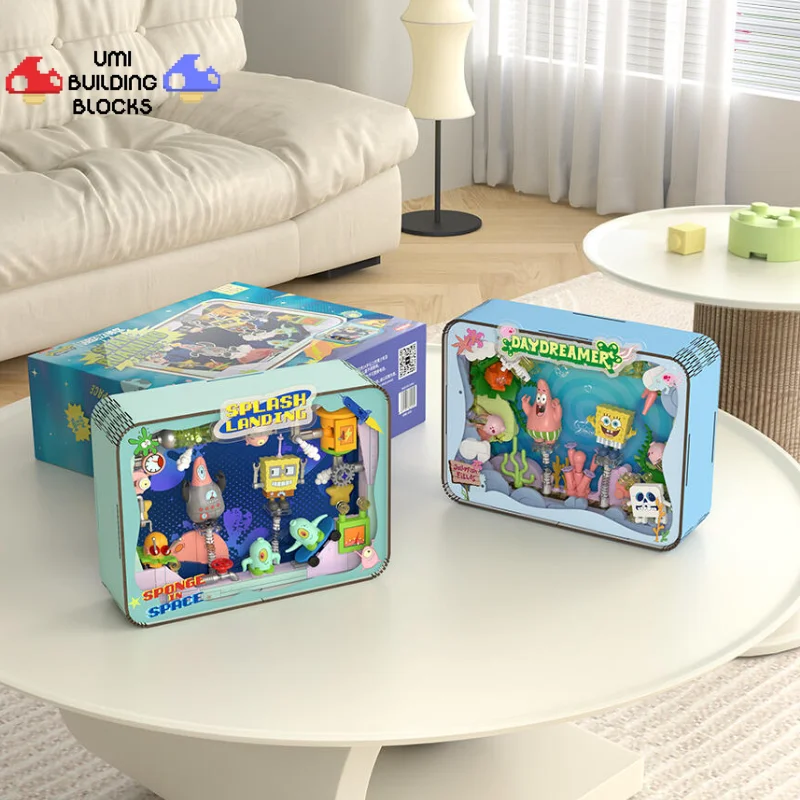 

SpongeBob SquarePants Building Blocks Patrick Star Photo Frame Trendy Play Assembly Building Blocks Ornaments Toys Holiday Gift