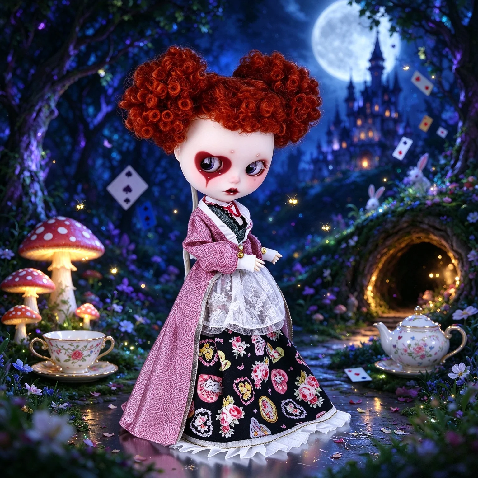 The Red Queen Ooak ICY DBS Blyth Doll Carved Lips Matte Face 1/6 BJD Azone S Joint Body Cosplay Anime Toy