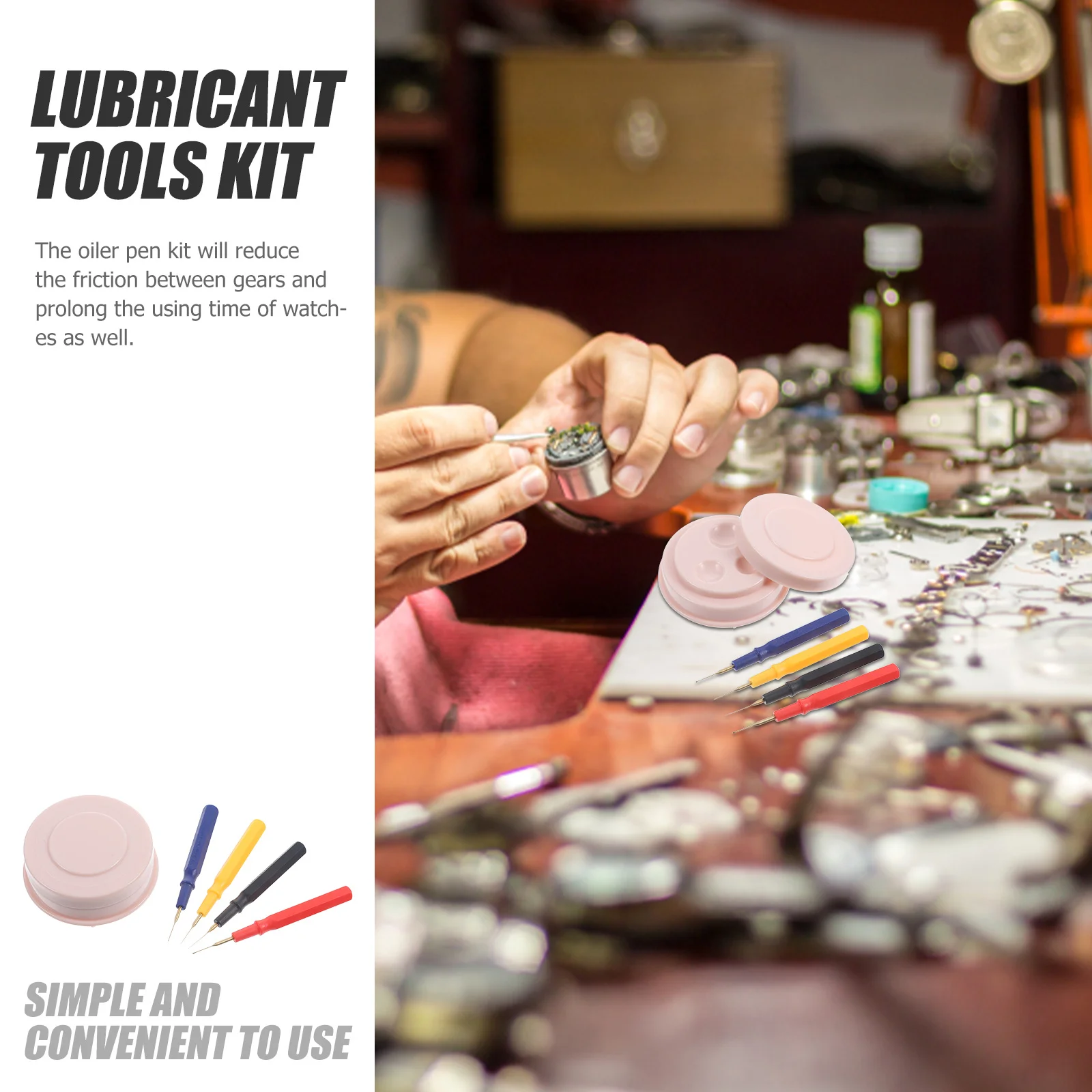 

1Set Watch Oiler Set Easy Apply Lubricants Durable Long Lasting for Smooth Operation Watch Oiler Pen Watchmaker Tools