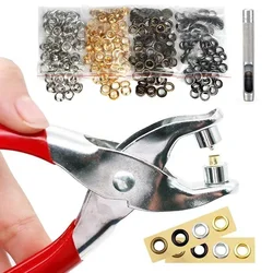 100sets 4mm Metal Eyelet and Eyelet Punch Die Tool Grommet DIY Manual Tools Kit Leather Craft Clothing Leather Belt Hat Tool new