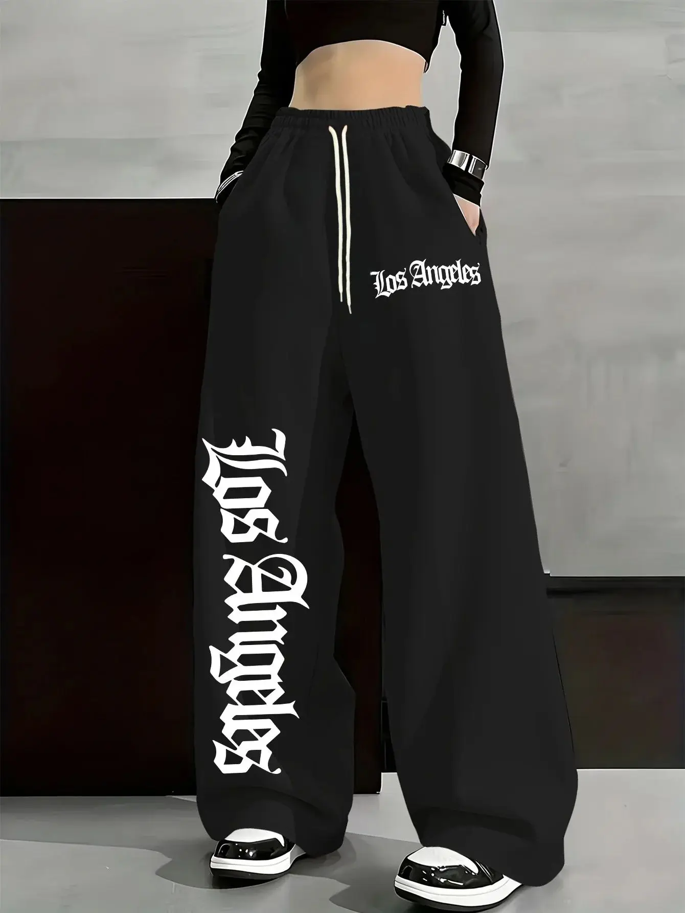 2026 New Style Women's Children's Letter-Printed Jogging Pants - Comfortable and Loose-Fitting Long Pants
