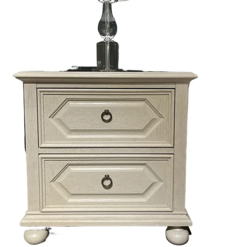 

Nordic home white bedside table simple modern style European storage cabinet multi-functional bedside table French bedside