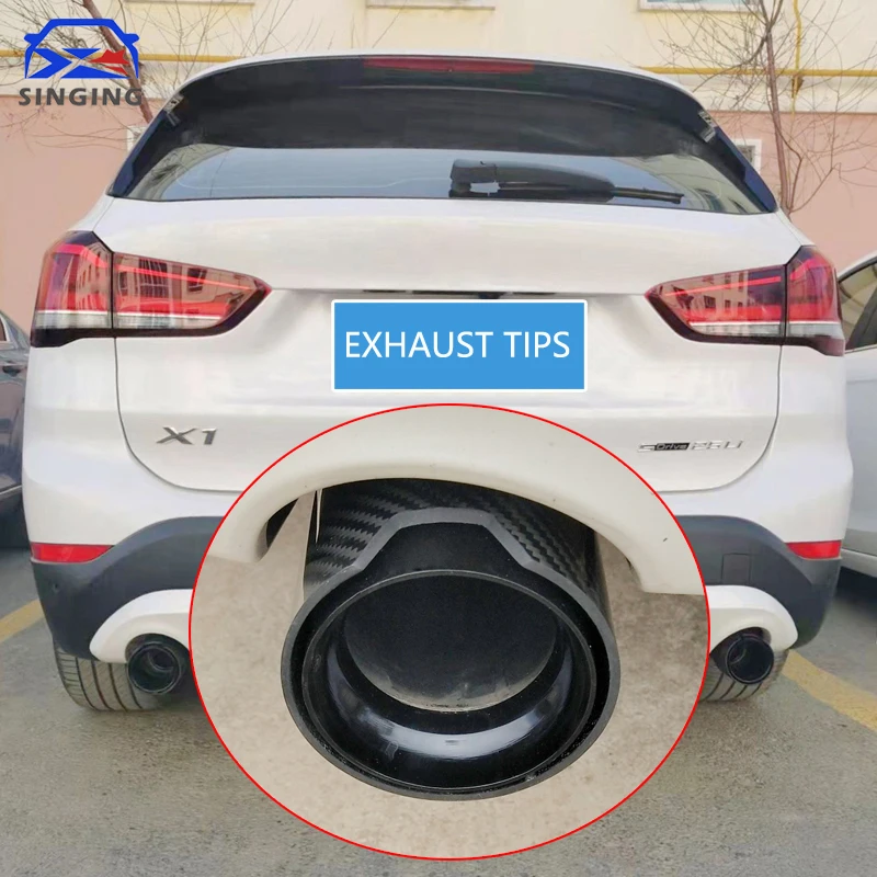 

accessories muffler end pipe exhaust car tip stainless steel tail throat decoration parts nozzle cover for BMW X1 F48 2016-2022