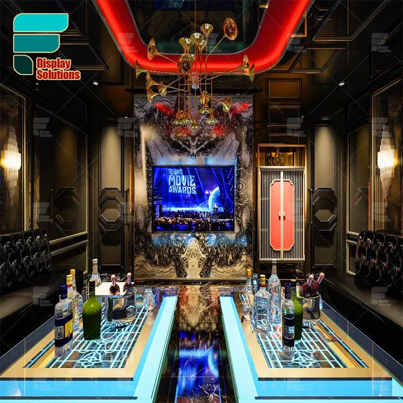 {Customized} Splendent Vintage Leather Bar Seats Button Night Club Floor Lights Outdoor Night Club Table