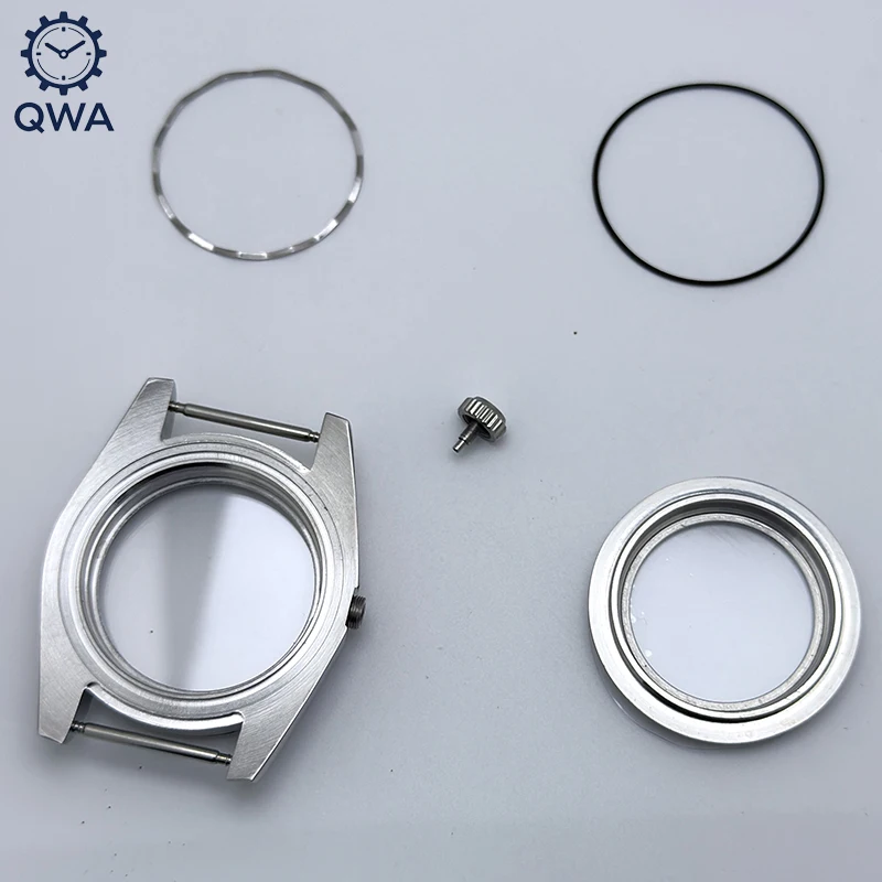 QWA NH35 36 مللي متر/39 مللي متر Datejust الفضة الياقوت ساعة زجاجية مع الرئيس/اليوبيل صالح NH35/NH36 ساعة يد تعمل بالحركة اكسسوارات