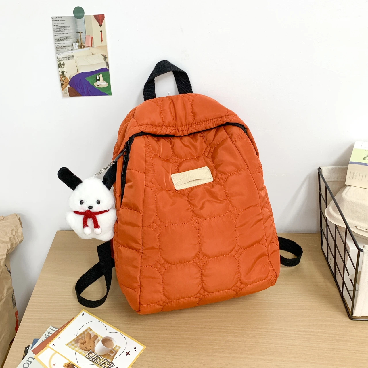 The new Korean down cotton dress shoulder bag ladies lightweight casual small backpack commuting versatile student schoolbag