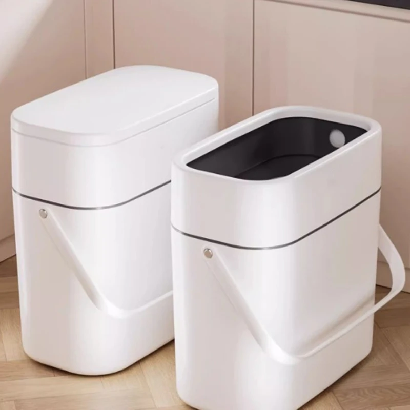 12L Bathroom Trash Can Push Top Waste Bin For Kitchen Bedroom Office For Efficient Storage And Cleanliness Easy Open