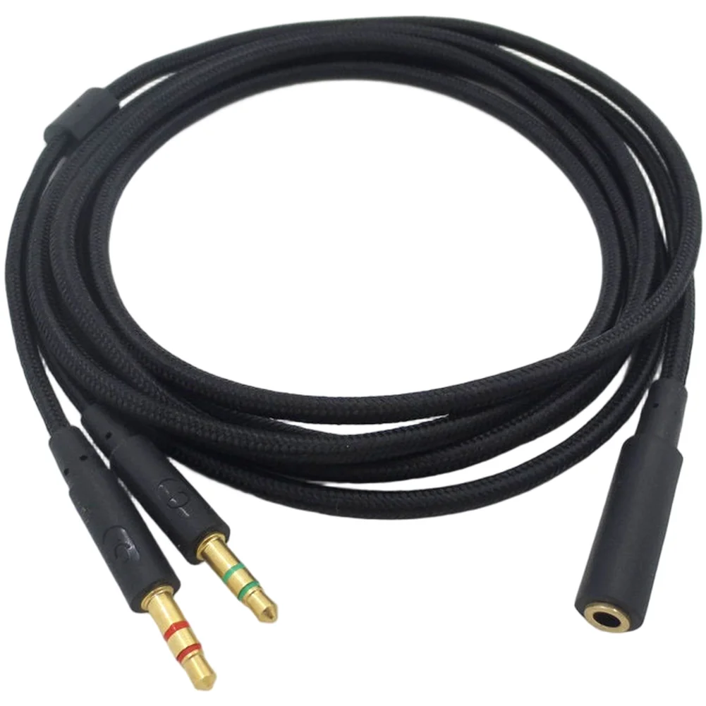 Dual 3 5mm Audio Cable 2M with Gold Plated Connectors Oxygen Excluded Copper Wire for Enhanced Audio Performance