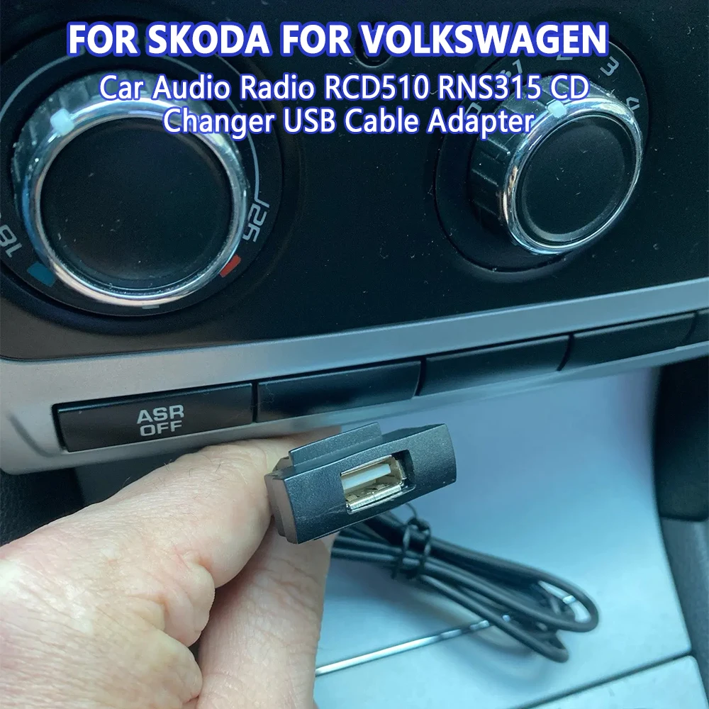 RCD510 RCD315 USB Socket Cable Adapter CD Changer For Skoda Octavia 2 For VW Jetta Golf 5 Radio Interface Charging Interior