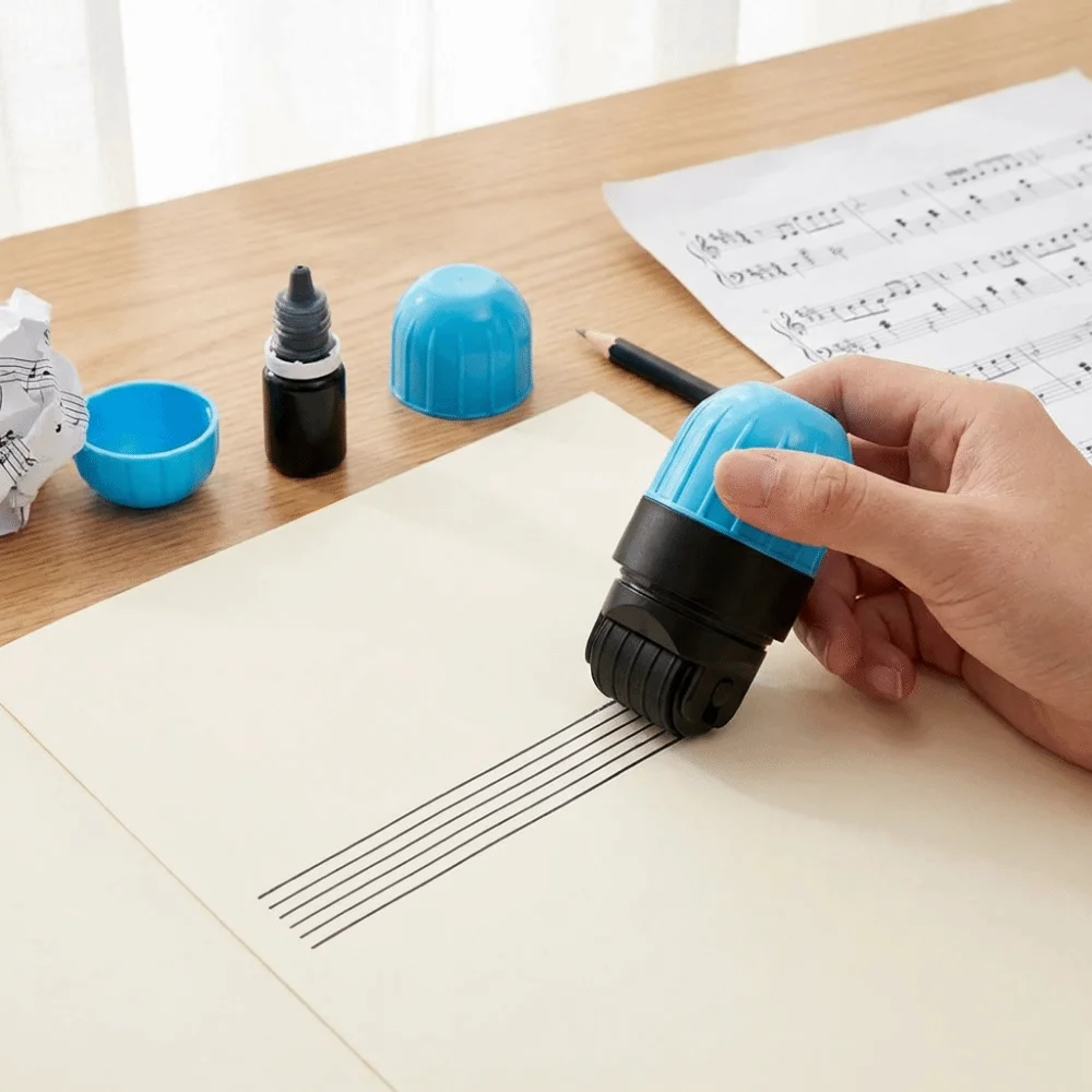 5-Line Staff Sheet music stamp tool Rolling Stamps 6-Line Staff Staff Roller Hand Stamps Self-Inking Stamp