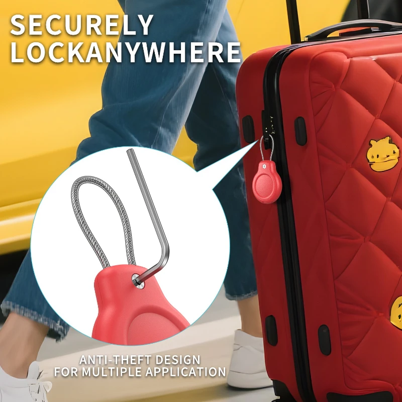 Heavy Duty For Apple AirTag Case PC Full Coverage - Metal Lanyard Drop-Resistant Anti-Loss Tracker Shell