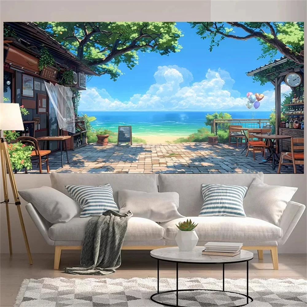 custom Seaside city scenery photo 3D Wallpapers for living room bedroom mural Edge scenery art wall paper home decor Stickers