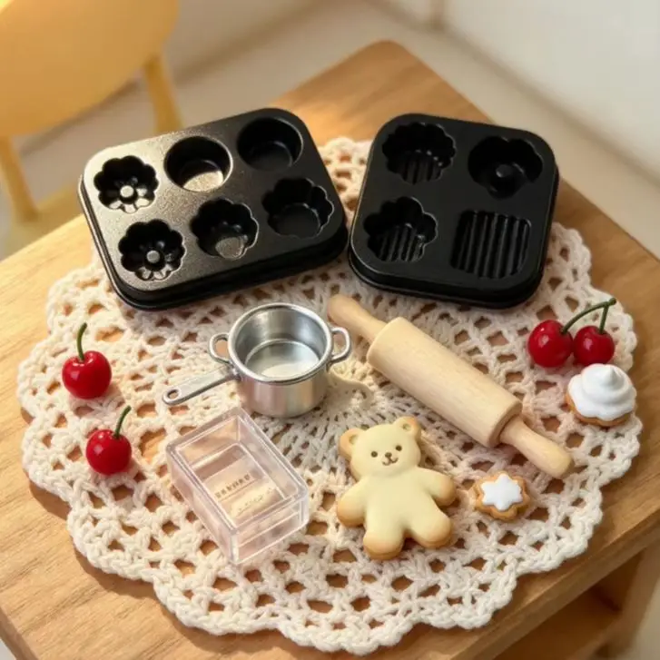 Dollhouse Kitchen Mini Bread Baking Simulation Tools, Realistic Scene Props, Decor Figurines & Children’s Present