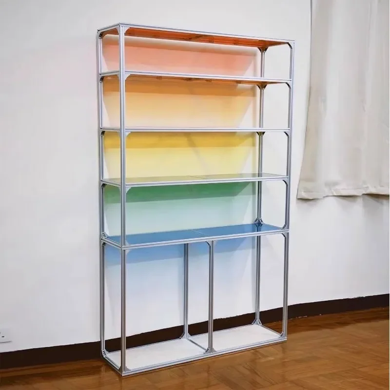 Aluminum profile multi-layer color acrylic floor multi-layer storage locker