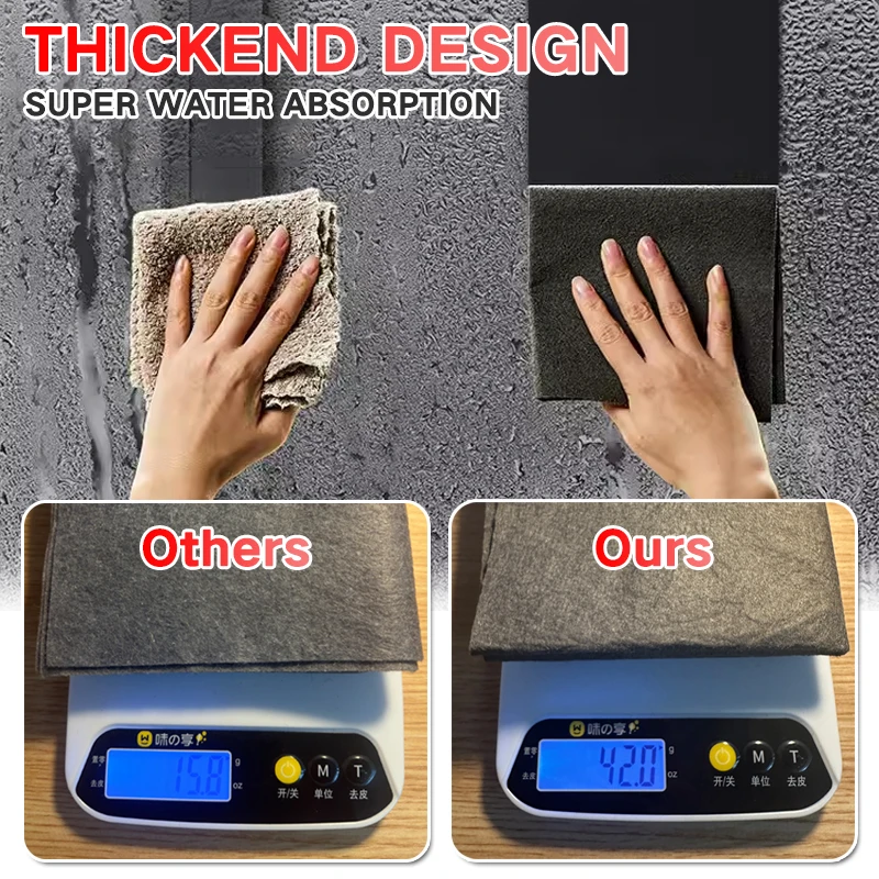 Verdicktes magisches Reinigungstuch, Mikrofaser-Glas-Reinigungstuch, wiederverwendbar, waschbar, fusselfreie Reinigungslappen für Küche, Glas, Auto