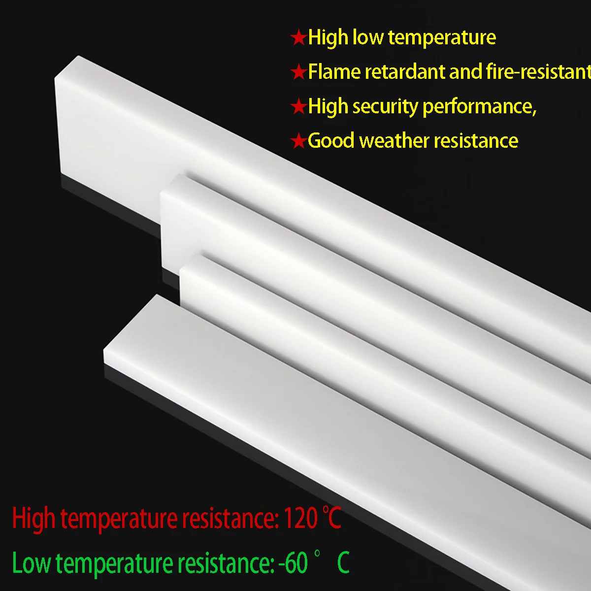 White Nylon Square Strip PA6 Wear-Resistant Plastic Nylon Plate Sheet Customized Plastic Pad Processing Thickness=3-20mm