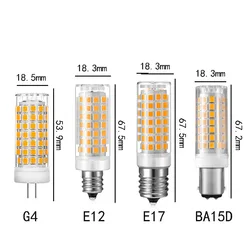 Dimmerabile G9 G4 E12 E14 E17 lampadina a LED 3000k 4000k 6000k AC110V/220V luce di mais 8W lampadario a sospensione luce sostituire 100w alogeno