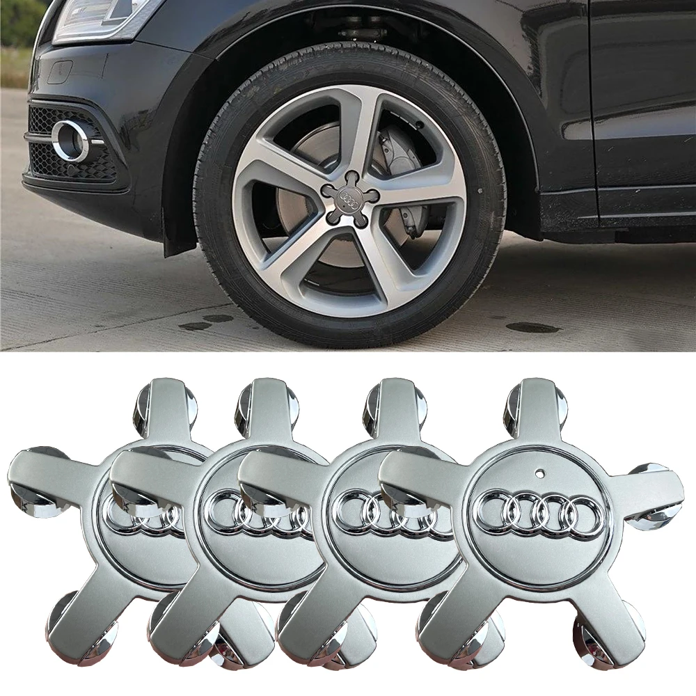 4 Stück 135mm Auto-Styling Radnabenkappen Emblem 8R0601165 4F0601165N für Audi A1 A3 A4 A5 A6 A7 Q3 Q5 Q7 TT B5 B6 B7 8P