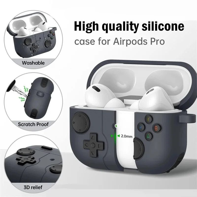 3D Gamepad Cartoon Case for AirPods 4 Cover Wireless Earphone Silicone Cover for Apple AirPods Pro 2 Case for AirPods 1 2 3