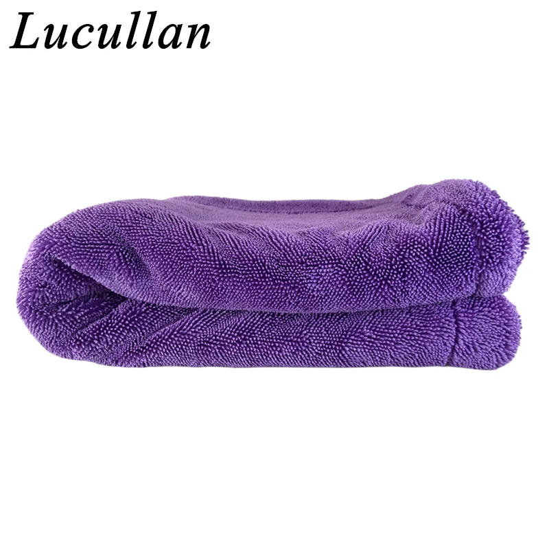 Lucullan 60X90CM 1200GSM Premium Twist Plush Clothes One-Pass Vehicle Cleaning Detailing Fast Drying Towels