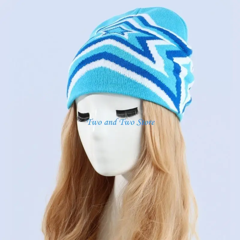 

HX6F Winter Knitted Hat for Men Windproof Handmade Cold Weather Skiing Riding Hat