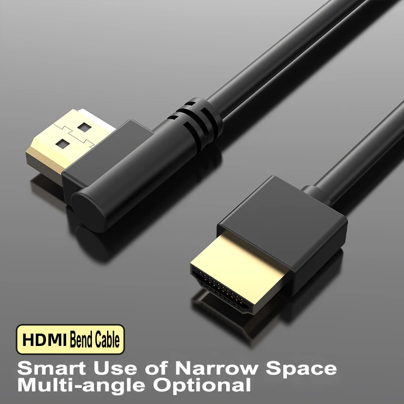 90-Grad-HDMI 2.0-Kabel – Graphen, verbessert für platzsparende Installationen | 4K-, 3D- und Aux-Kabel mit hoher Bildwiederholfrequenz, HDMI-Kabel – Detail 1