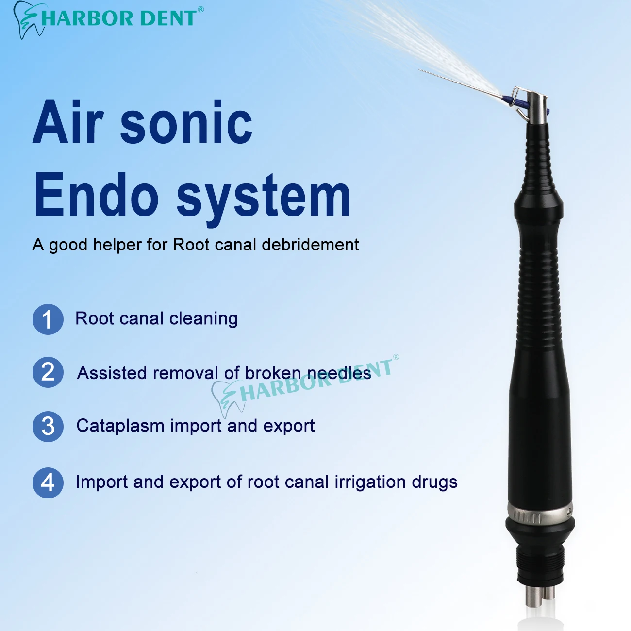 Dental Sonic Air Endo Handpiece Ultrasonic Root Canal Cleaning  Irrigator with 12Pcs Endo File Needles Ultrasonic Activator