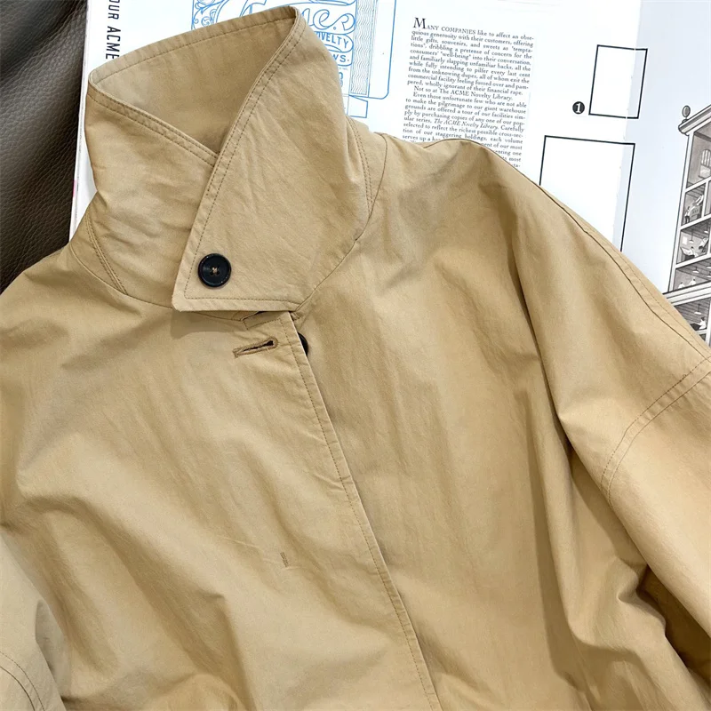 women's trench coat New autumn 2025 single breasted slim fit women's windbreaker Cotton blend long jacket y2k Casual outerwears