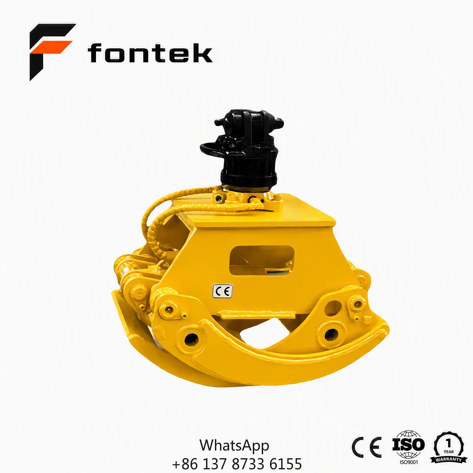 FONTEX Excavator Hydraulic Rotating Wood Grab For 3-5 Ton Excavator