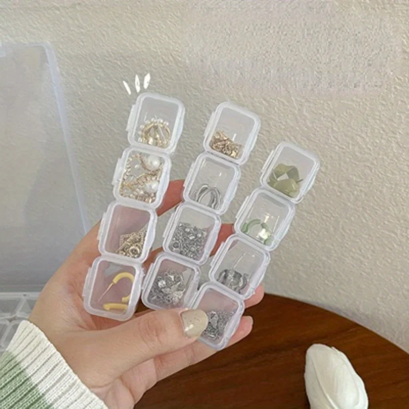 Transparent and Mix Colors Nail Art Tools Storage Box Compartment Organizers Transparent Plastic Storage Case