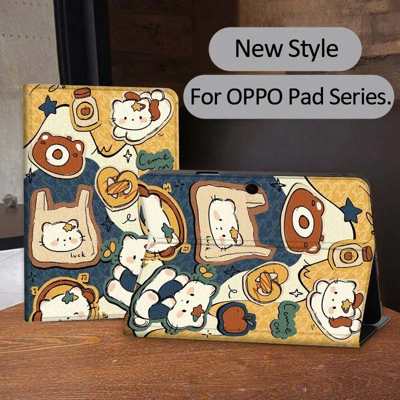 

Cartoon Animal Retro PatternFor OPPO Realme Pad 3 11 2 4 Pro Air Neo SE X 11 11.61 11.4 12.1 13.2 Inch Tablet Case