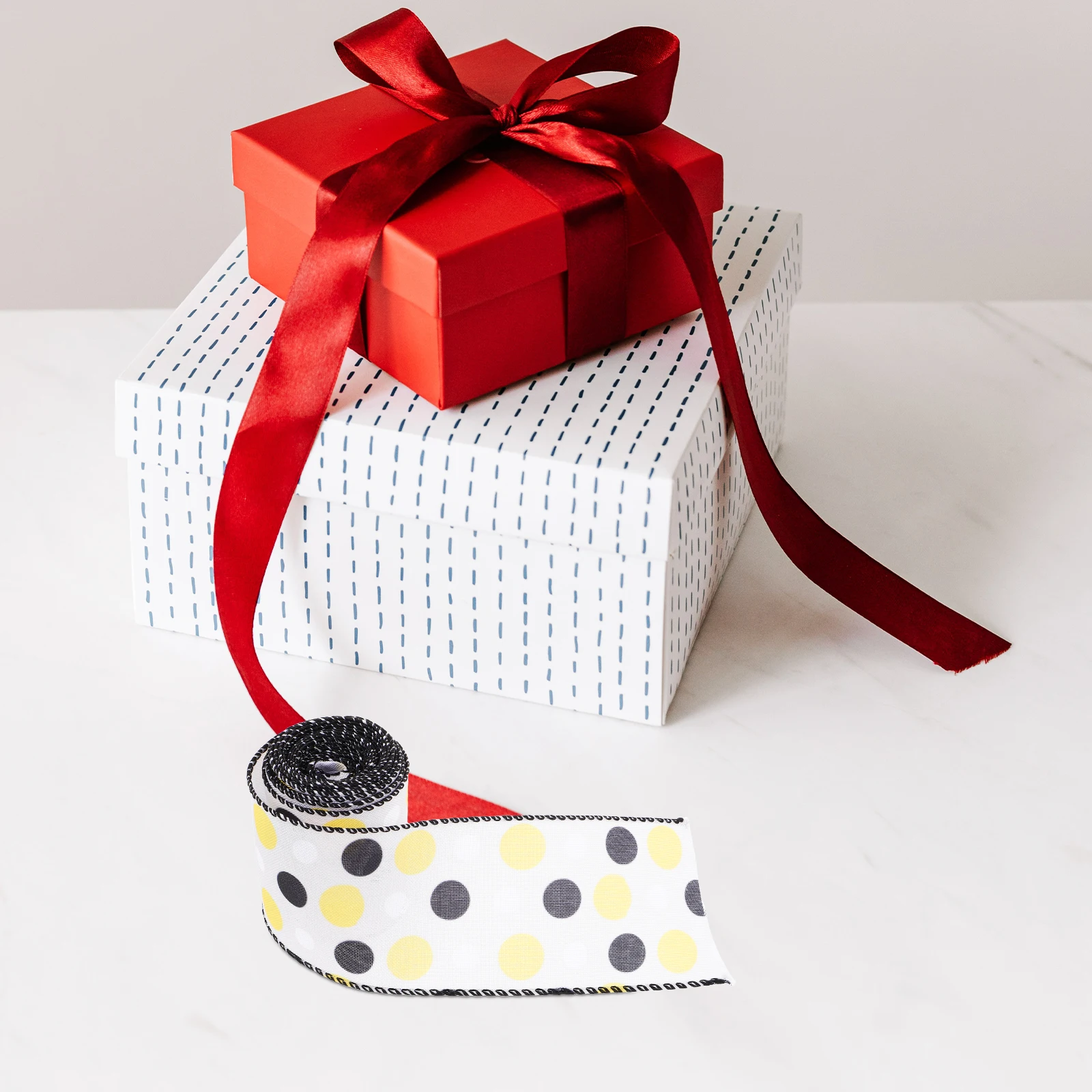 

Bee Themed Dot Ribbons Polyester Edge Decorative Bow DIY Flower Arrangement Summer Celebration Packaging Wedding