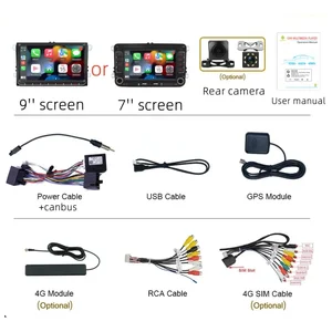 Universal Multimedia CarPlay für Volkswagen, Car Radio, Android, Wi-Fi, GPS-Navigation, 2din, Volkswagen Golf 5, 6, Polo, Passat B6, B7, CC, Skoda, Jetta 10 Hauptverkaufsgolf -Lichter Golf 2008 - №1