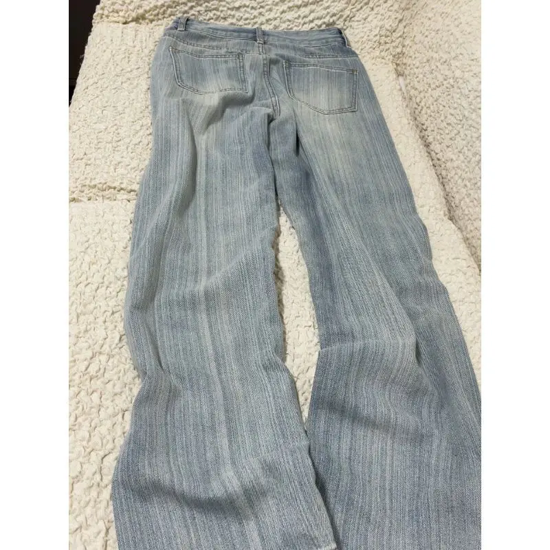 

Striped Straight Jeans Women with High Waist Slim Loose Draped and Wide Floor Trousers