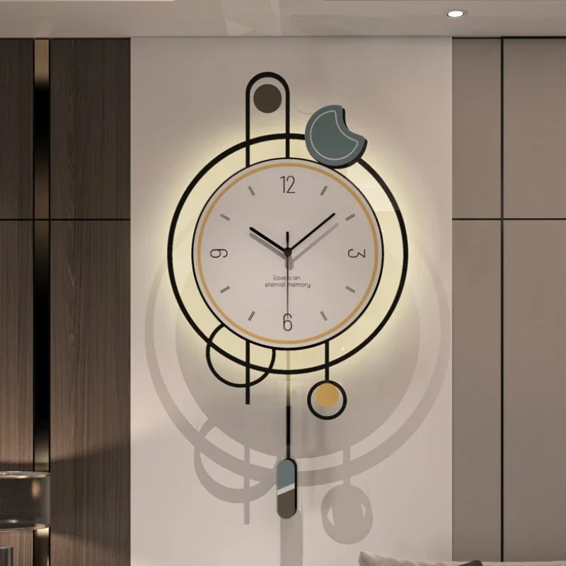 Morden Acrylic Wall Clocks Single-sided Clocks Silent Watches Large Living Room Decoration Accessories with Hanger Design