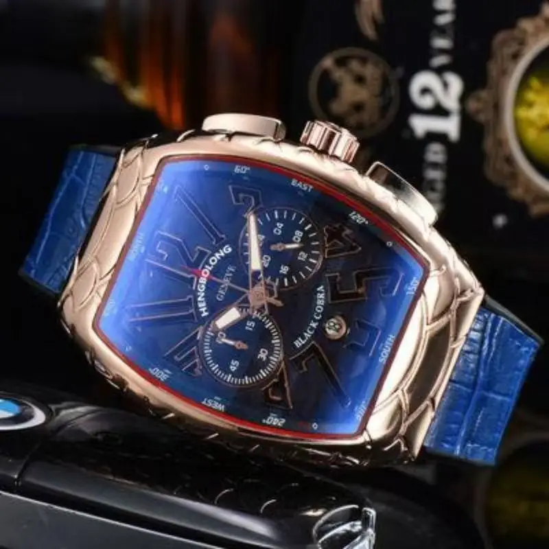 

2024 Top FM original brand Geneva Watch Men's high quality multi-functional chronograph quartz watch Business Movement AAA clock