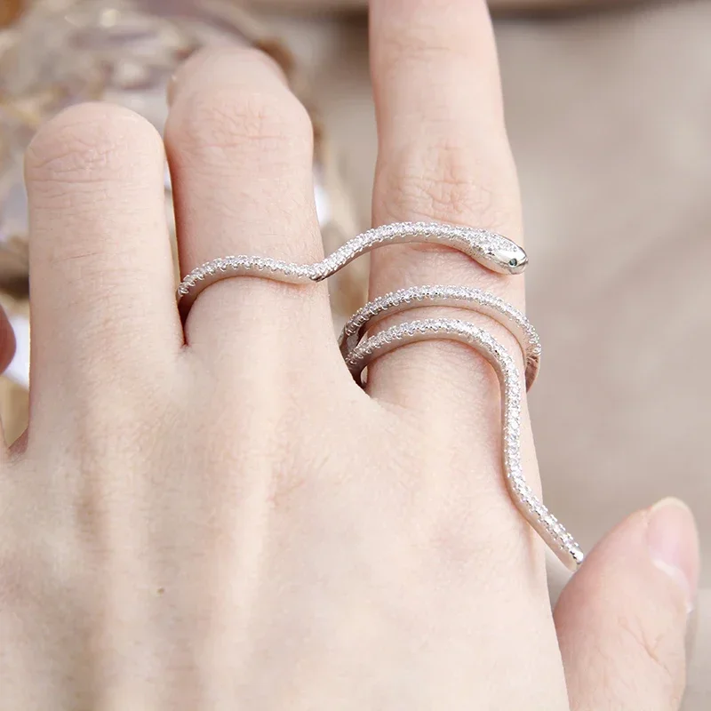 New Arrival Zircon Snake Adjustable Rings For Women Delicate Jewelry Wedding Crystal Rings