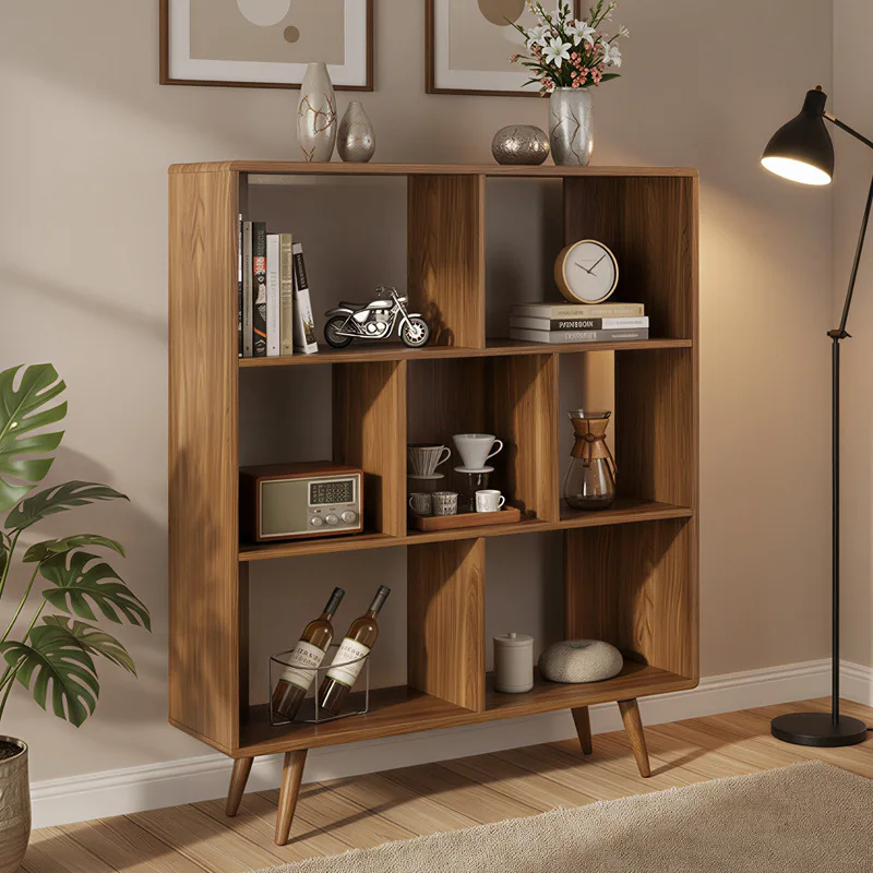 

Customizable Nordic Internet celebrity floor-to-ceiling bookshelf living room bedroom light luxury storage cabinet style bookcas