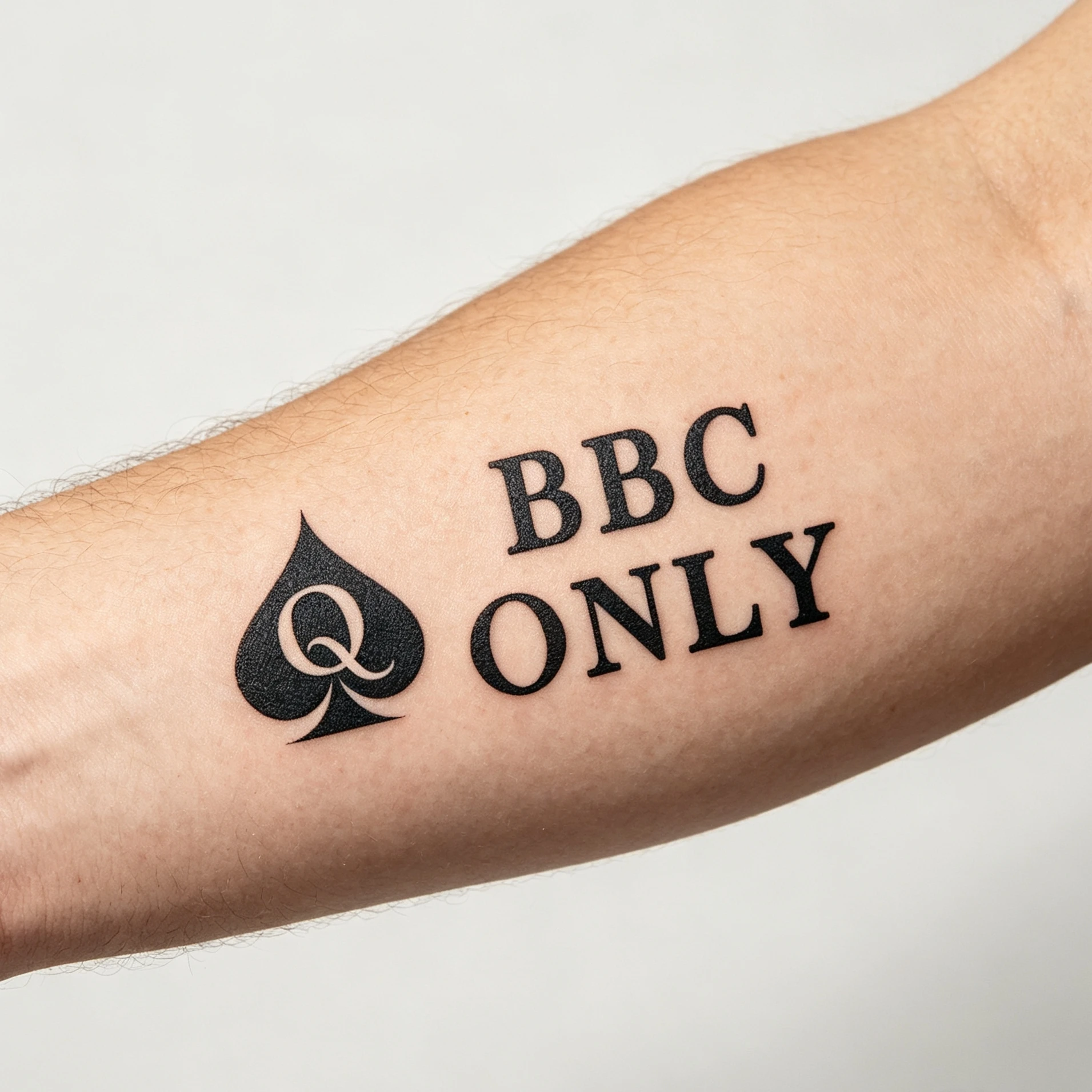 BBC ONLY Q Spade Temporary Tattoos - 10 Sheets 10cm Long, Long Lasting Waterproof Body Art Stickers